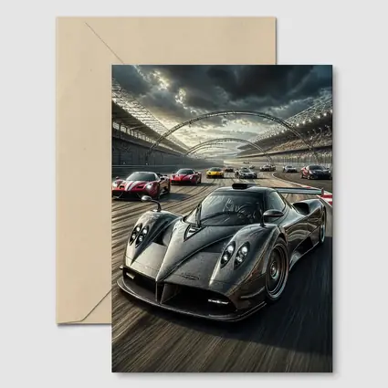 Pagani Zonda Racing on Track Dramatic Sky