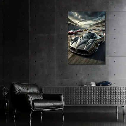 Pagani Zonda Racing on Track Dramatic Sky