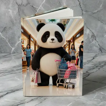 Cute Panda Shopping Cart Mall Adventure