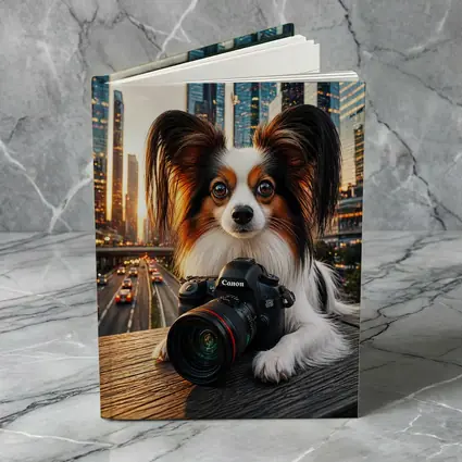 Papillon Dog Canon Camera City Skyline