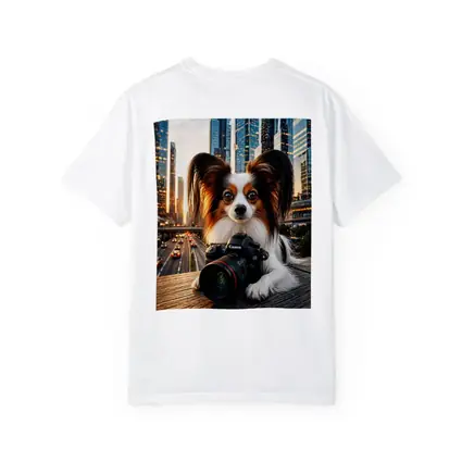 Papillon Dog Canon Camera City Skyline