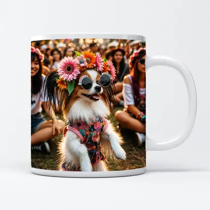 Papillon Dog Flower Crown Music Festival