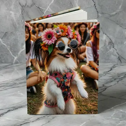 Papillon Dog Flower Crown Music Festival