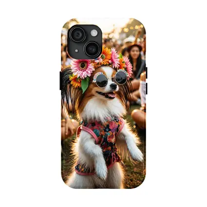 Papillon Dog Flower Crown Music Festival