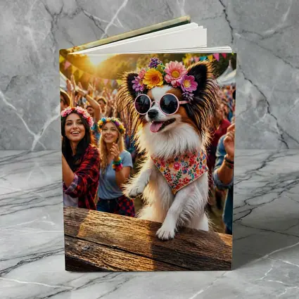 Papillon Dog Sunglasses Flowers Music Festival