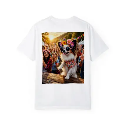 Papillon Dog Sunglasses Flowers Music Festival