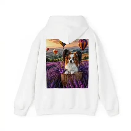 Papillon Dog Lavender Field Hot Air Balloons