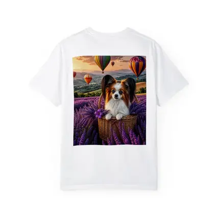 Papillon Dog Lavender Field Hot Air Balloons