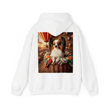 Papillon Dog Hot Air Balloon Sunset