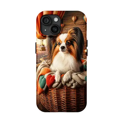 Papillon Dog Hot Air Balloon Sunset