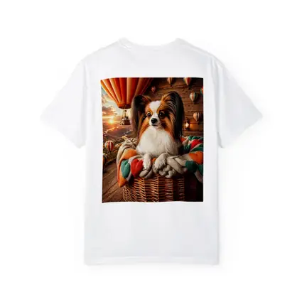 Papillon Dog Hot Air Balloon Sunset