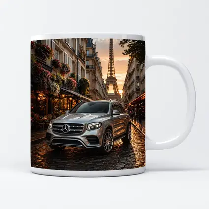 Mercedes GLB Silver SUV Paris Street