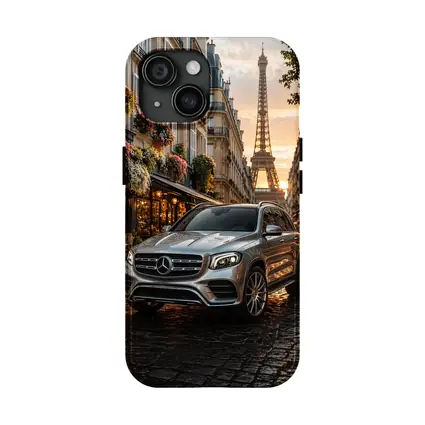 Mercedes GLB Silver SUV Paris Street