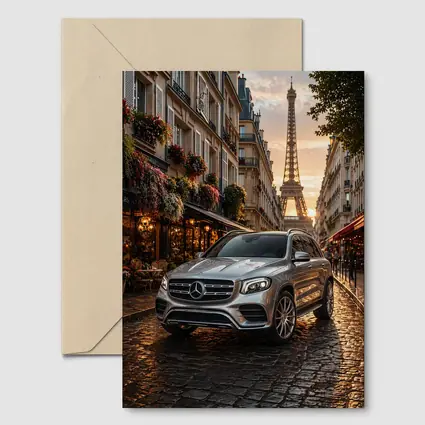 Mercedes GLB Silver SUV Paris Street
