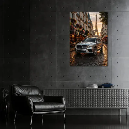 Mercedes GLB Silver SUV Paris Street