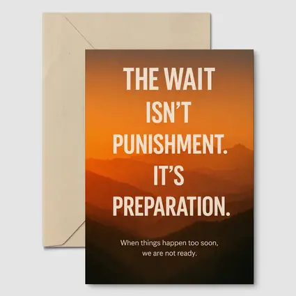 The Wait Is Preparation Motivational Mountain Sunset