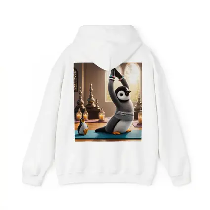 Cute Penguin Doing Yoga Candlelit Studio