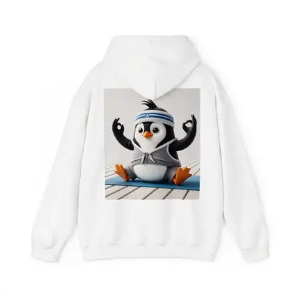 Cartoon Penguin Doing Yoga On Mat
