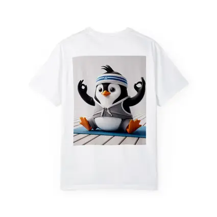 Cartoon Penguin Doing Yoga On Mat