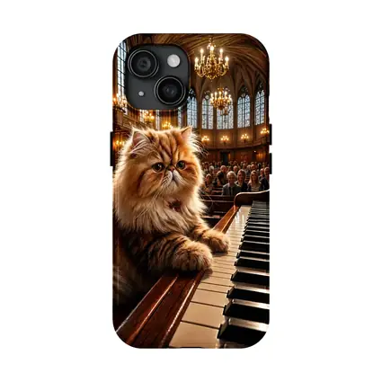 Persian Cat Playing Piano Concert Hall