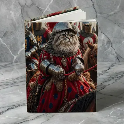 Persian Cat Knight Leading Medieval Army