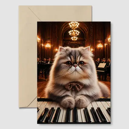 Persian Cat Pianist Concert Hall Orchestra