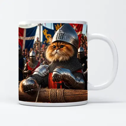 Persian Cat Knight Medieval Tournament Battle Scene