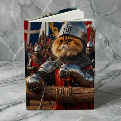 Persian Cat Knight Medieval Tournament Battle Scene