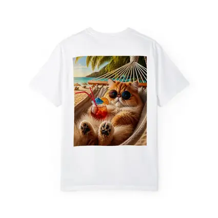 Persian Cat Relaxing Beach Hammock Cocktail