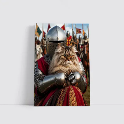Persian Cat Knight Medieval Tournament Battle Scene
