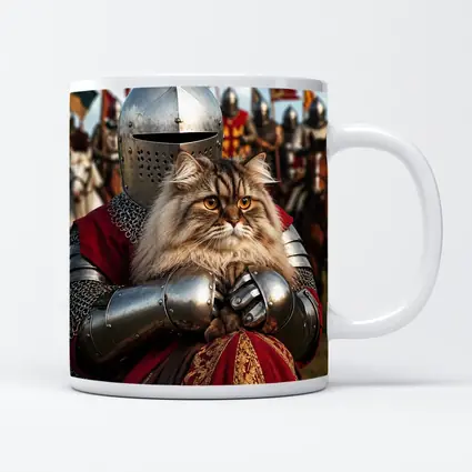 Persian Cat Knight Medieval Tournament Battle Scene