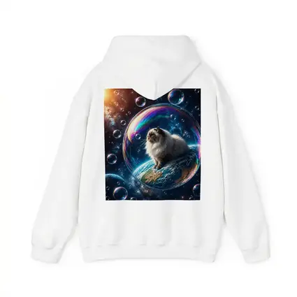 Himalayan Cat Sitting on Earth in Space