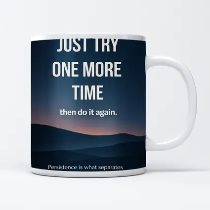 Persistence Quote Dark Blue Mountain Landscape