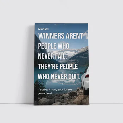 Winners Never Quit Mindset Mountain Lake