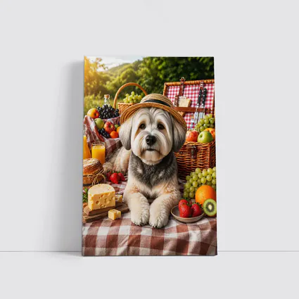 Havanese Dog Picnic Straw Hat Fruits