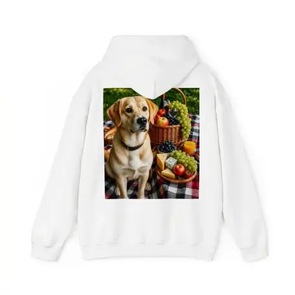 Labrador Retriever Picnic Plaid Blanket Cheese Fruit