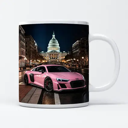 Pink Audi R8 Washington DC Night