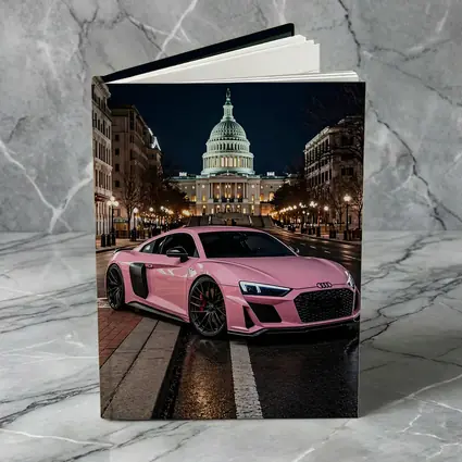 Pink Audi R8 Washington DC Night