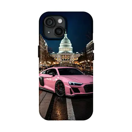 Pink Audi R8 Washington DC Night