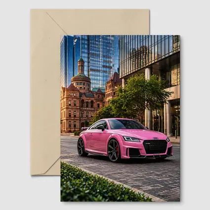 Pink Audi TT RS Urban City Setting