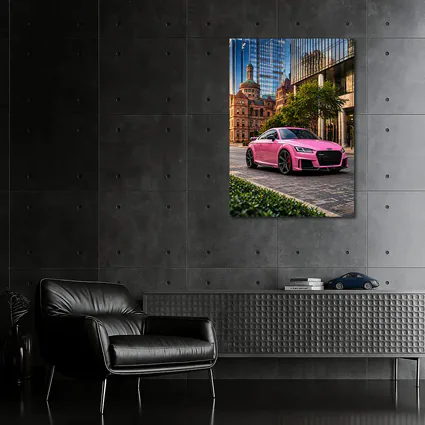 Pink Audi TT RS Urban City Setting