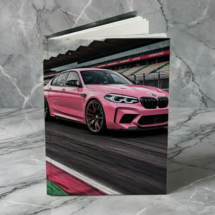 Pink BMW M5 on Racing Track