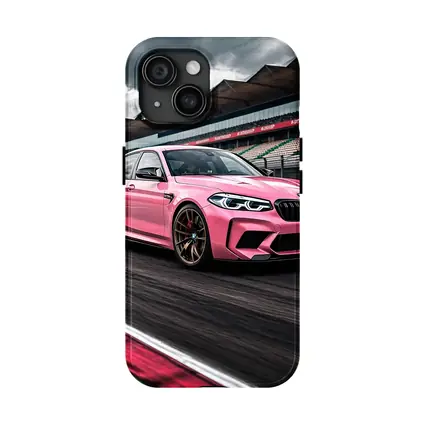 Pink BMW M5 on Racing Track
