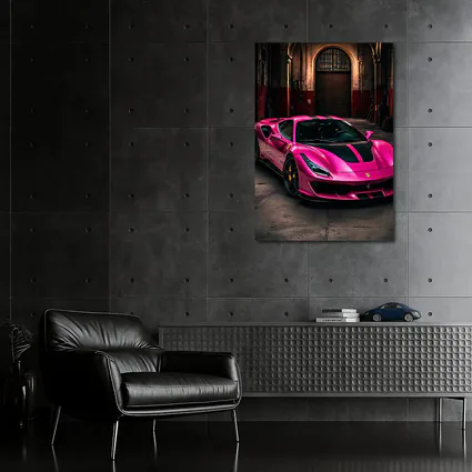 Pink Ferrari 488 GTB Industrial Garage