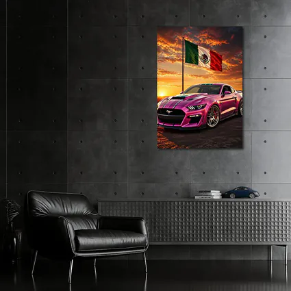 Ford Mustang GT Mexico Flag Sunset