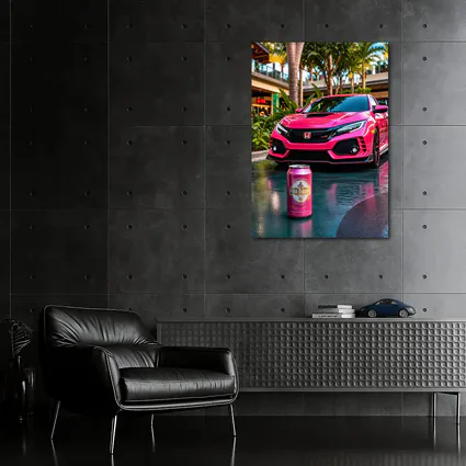 Honda Civic Type R Pink Tropical Mall Setting