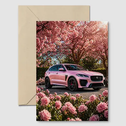 Pink Jaguar F-Pace SVR Among Pink Roses