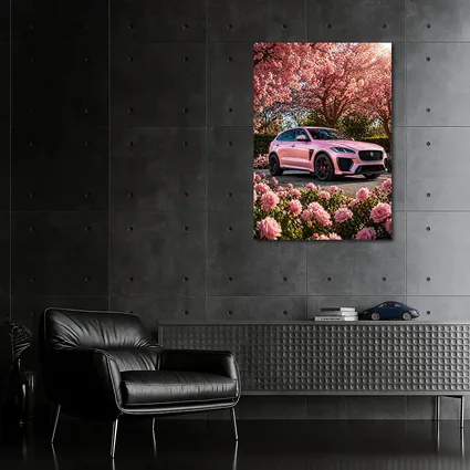 Pink Jaguar F-Pace SVR Among Pink Roses