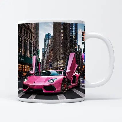 Pink Lamborghini Aventador New York City Street