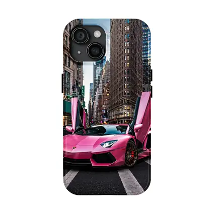 Pink Lamborghini Aventador New York City Street